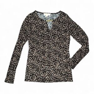 Michael Kors Leopard Print Top Size S